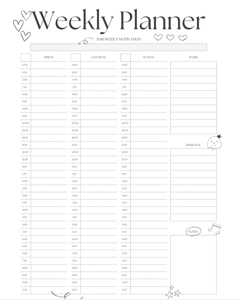 Doodles 2025 Weekly Calendars